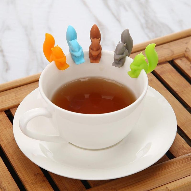 10 PCS Silicone Squirrel Tea Bag Multi-function Wine Glass Cup Recognizer(Coffee) - Tea Strainers by PMC TechLife | Online Shopping South Africa | PMC TechLife