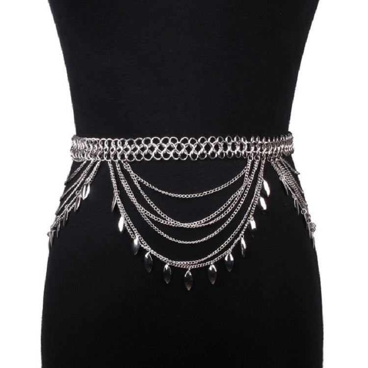 Personalized Wild Alloy Tassel Waist Chain Belt, Length:80-100cm(Silver) - Belts by PMC Jewellery | Online Shopping South Africa | PMC Jewellery