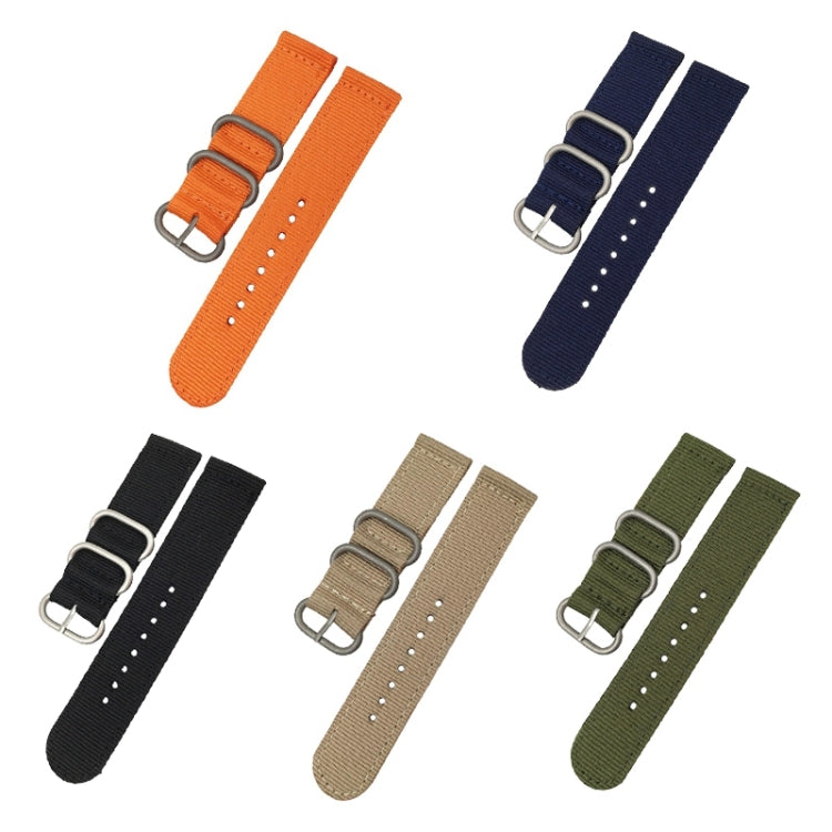 Washable Nylon Canvas Watchband, Band Width:24mm(Army Green with Silver Ring Buckle) - Watch Bands by PMC TechLife | Online Shopping South Africa | PMC TechLife | Buy Now Pay Later Mobicred