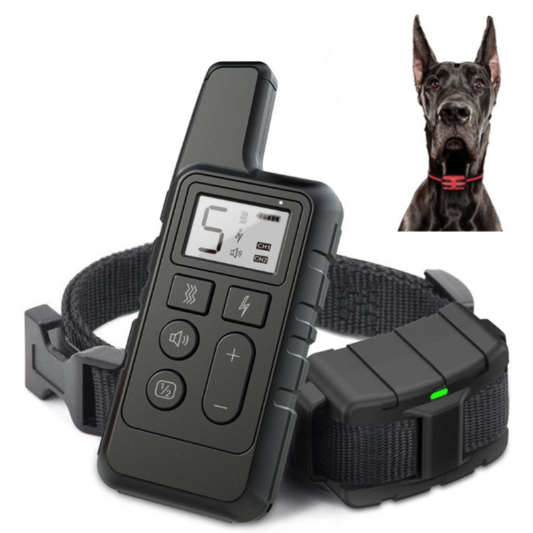 500m Dog Training Bark Stopper Remote Control Electric Shock Waterproof Electronic Collar(Black) - Training Aids by PMC Jewellery | Online Shopping South Africa | PMC Jewellery