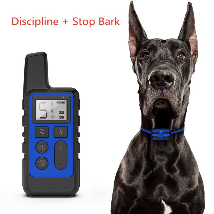 500m Dog Training Bark Stopper Remote Control Electric Shock Waterproof Electronic Collar(Black) - Training Aids by PMC Jewellery | Online Shopping South Africa | PMC Jewellery