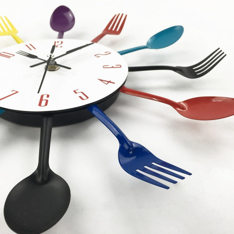 Cutlery Metal Kitchen Wall Clock Spoon Fork Creative Quartz Wall Mounted Clocks Modern Design Decorative Horloge Green - Wall Clock by PMc TechLife | Online Shopping South Africa | PMc TechLife | Buy Now Pay Later Mobicred