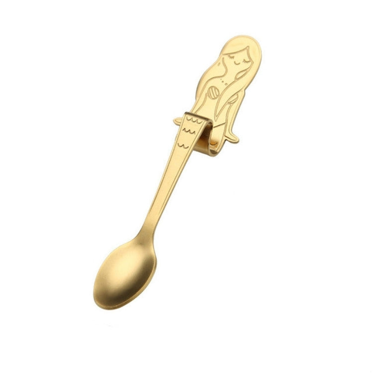 Creative Coffee Spoon Mermaid Shape Handle Spoons Flatware Drinking Tools, Color:Gold - free shipping - PMC TechLife - Order now!