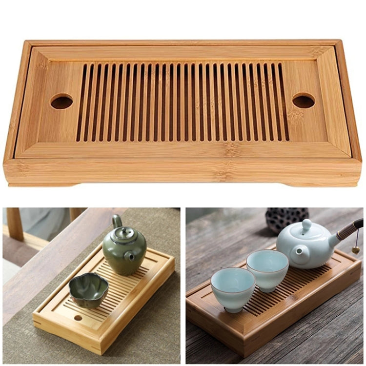Bamboo Tea Trays Kung Fu Tea Accessories Tea Tray Table With Drain Rack(primary color) - Tea Trays by PMC TechLife | Online Shopping South Africa | PMC TechLife | Buy Now Pay Later Mobicred