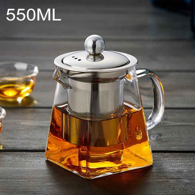 Stainless Steel Clear Heat Resistant Glass Filter Tea Pot, Capacity: 550ml - Teapots by PMC TechLife | Online Shopping South Africa | PMC TechLife
