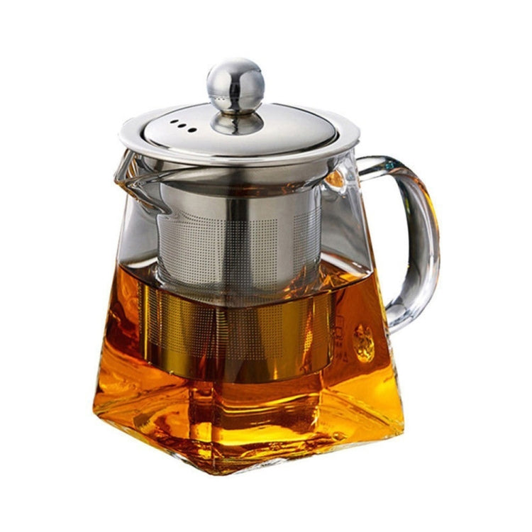 Stainless Steel Clear Heat Resistant Glass Filter Tea Pot, Capacity: 550ml - Teapots by PMC TechLife | Online Shopping South Africa | PMC TechLife