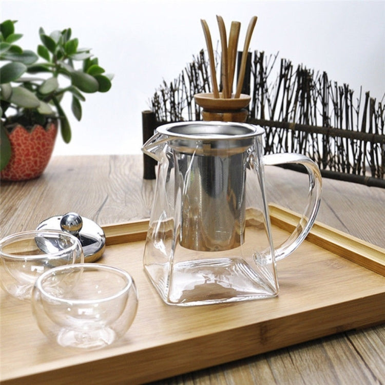 Stainless Steel Clear Heat Resistant Glass Filter Tea Pot, Capacity: 550ml - Teapots by PMC TechLife | Online Shopping South Africa | PMC TechLife