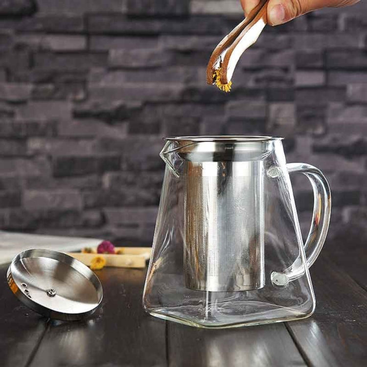 Stainless Steel Clear Heat Resistant Glass Filter Tea Pot, Capacity: 550ml - Teapots by PMC TechLife | Online Shopping South Africa | PMC TechLife
