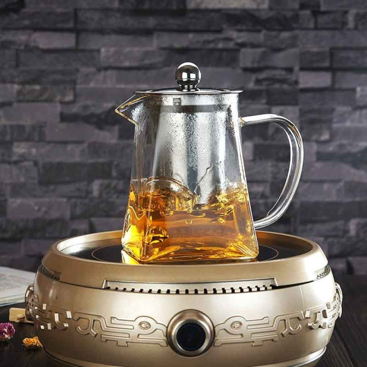 Stainless Steel Clear Heat Resistant Glass Filter Tea Pot, Capacity: 550ml - Teapots by PMC TechLife | Online Shopping South Africa | PMC TechLife