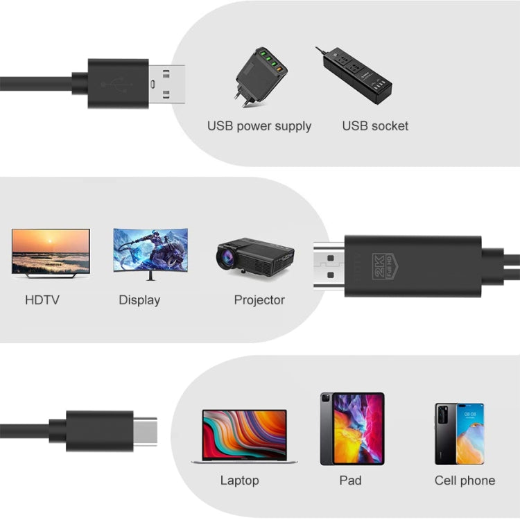 UC507 USB-C / Type-C 2K 30Hz HDTV Cable - Wireless Display Dongle by PMC Jewellery | Online Shopping South Africa | PMC Jewellery | Buy Now Pay Later Mobicred