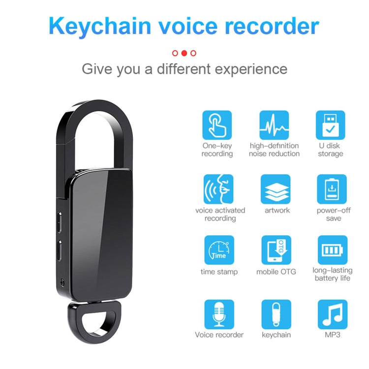 S20 64GB Keychain HD Noise Reduction Portable Recording Pen - U-Disk Recorder by PMC TechLife | Online Shopping South Africa | PMC TechLife | Buy Now Pay Later Mobicred