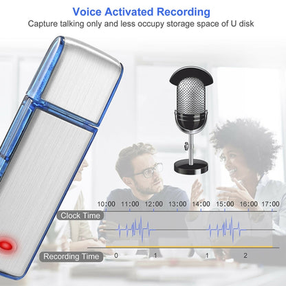 SK858 32GB Rechargeable Portable U-Disk Meeting Voice Recorder (Blue) - U-Disk Recorder by PMC Jewellery | Online Shopping South Africa | PMC Jewellery | Buy Now Pay Later Mobicred