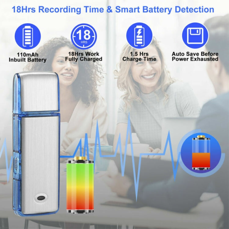 SK858 32GB Rechargeable Portable U-Disk Meeting Voice Recorder (Blue) - U-Disk Recorder by PMC Jewellery | Online Shopping South Africa | PMC Jewellery | Buy Now Pay Later Mobicred