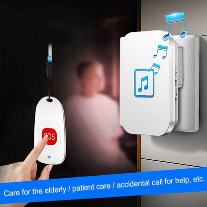 CACAZI C86 Wireless SOS Pager Doorbell Old man Child Emergency Alarm Remote Call Bell, US Plug(White) - Wireless Doorbell by CACAZI | Online Shopping South Africa | PMC Jewellery | Buy Now Pay Later Mobicred