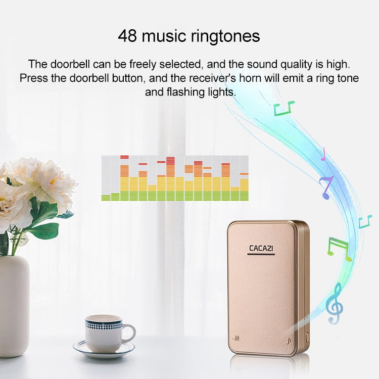 CACAZI FA8 Self-Powered Wireless Doorbell, EU Plug(White) - Wireless Doorbell by CACAZI | Online Shopping South Africa | PMC TechLife | Buy Now Pay Later Mobicred