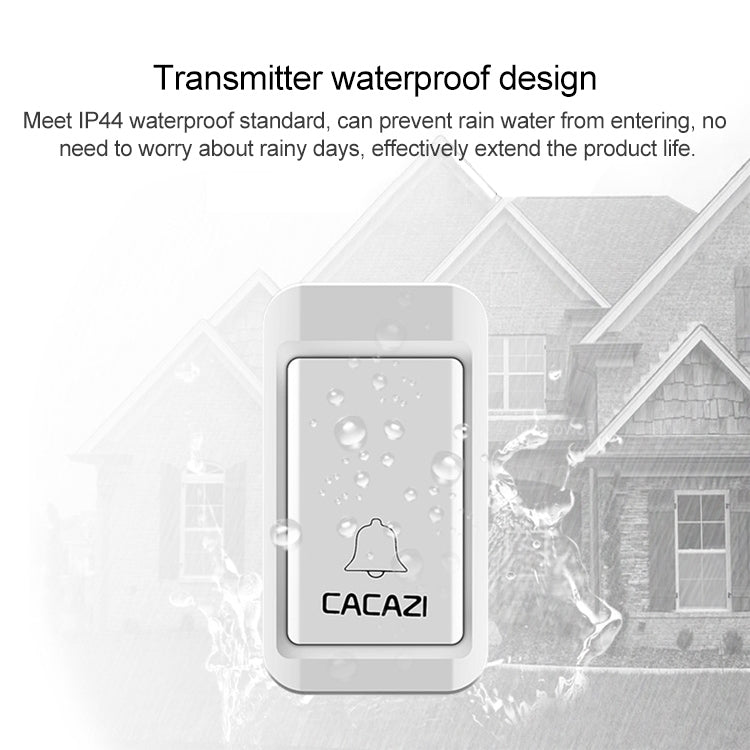 CACAZI V027G One Button Three Receivers Self-Powered Wireless Home Kinetic Electronic Doorbell, EU Plug - Wireless Doorbell by CACAZI | Online Shopping South Africa | PMC Jewellery