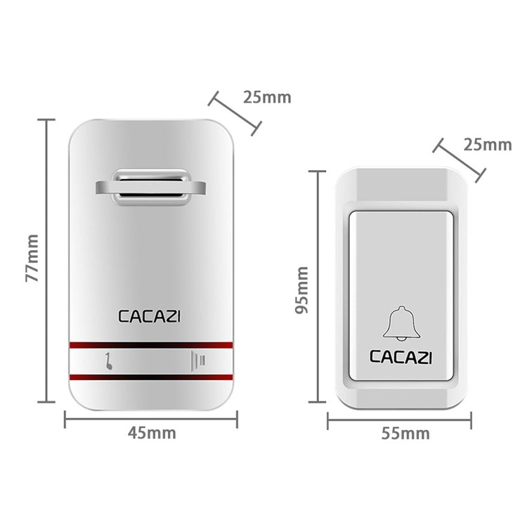 CACAZI V027G One Button Three Receivers Self-Powered Wireless Home Kinetic Electronic Doorbell, US Plug - Wireless Doorbell by CACAZI | Online Shopping South Africa | PMC Jewellery