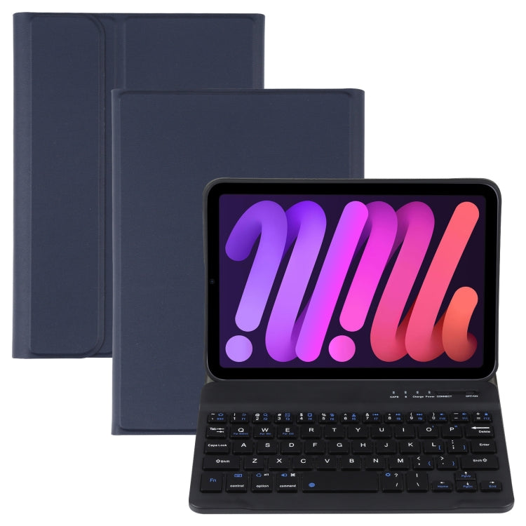 A06 Detachable Lambskin Texture Ultra-thin TPU Bluetooth Keyboard Leather Tablet Case with Stand For iPad mini 6 (Blue) - For iPad mini by PMC Jewellery | Online Shopping South Africa | PMC Jewellery