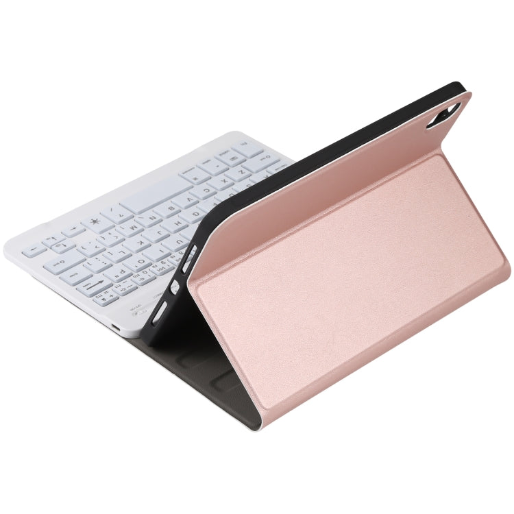 A06S Detachable Lambskin Texture Ultra-thin TPU Backlight Bluetooth Keyboard Leather Tablet Case with Stand For iPad mini 6(Rose Gold) - For iPad mini by PMC TechLife | Online Shopping South Africa | PMC TechLife