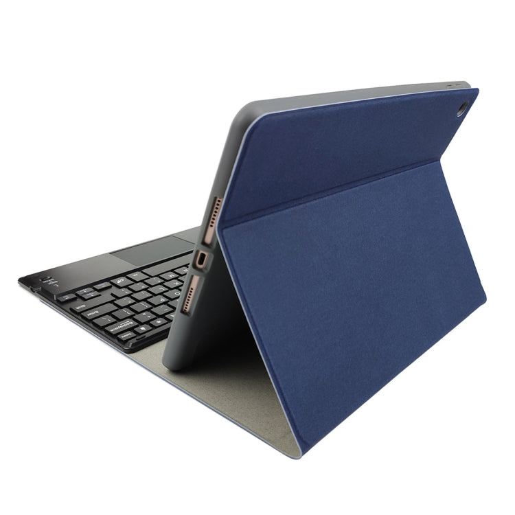 RK109C Detachable Magnetic Plastic Bluetooth Keyboard with Touchpad + Silk Pattern TPU Tablet Case for iPad Air 2020, with Pen Slot & Bracket(Blue) - For iPad Air by PMC Jewellery | Online Shopping South Africa | PMC Jewellery