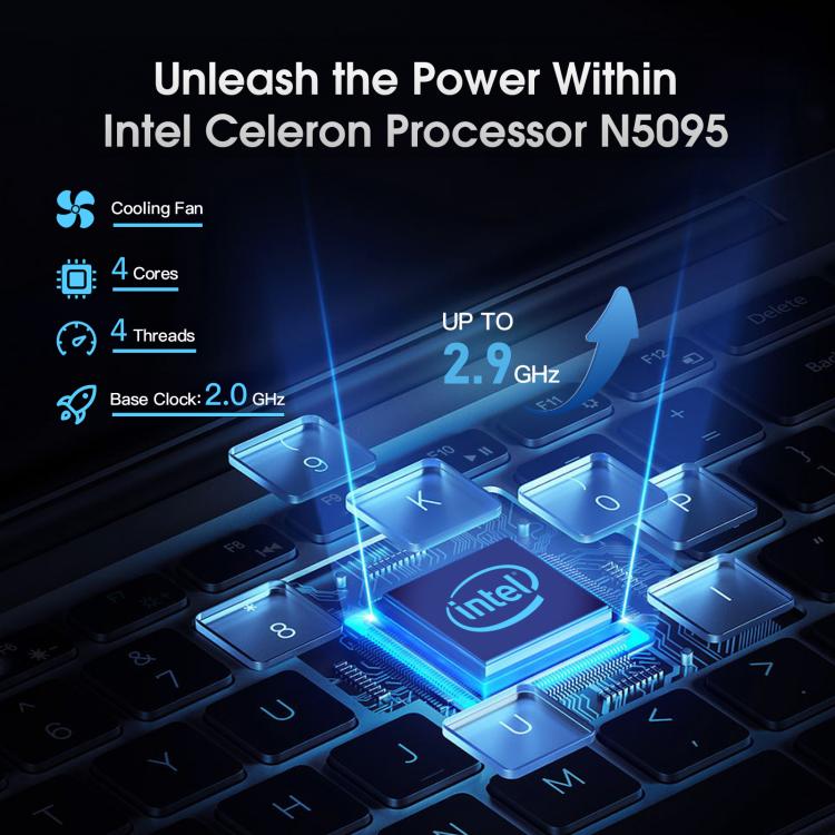N5095 15.6 inch Laptop, 8GB+256GB, Windows 11 Intel Celeron N5095 Quad Core, Support Fingerprint Unlock, UK Plug (Silver) - free shipping - PMc TechLife - Order now!