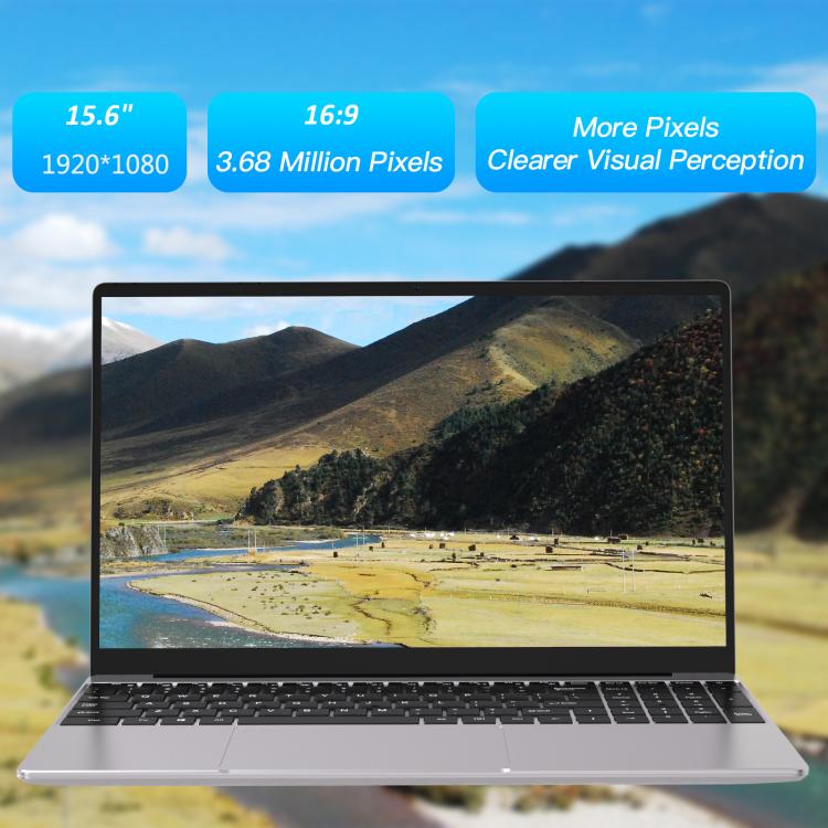 N5095 15.6 inch Laptop, 8GB+256GB, Windows 11 Intel Celeron N5095 Quad Core, Support Fingerprint Unlock, UK Plug (Silver) - free shipping - PMc TechLife - Order now!