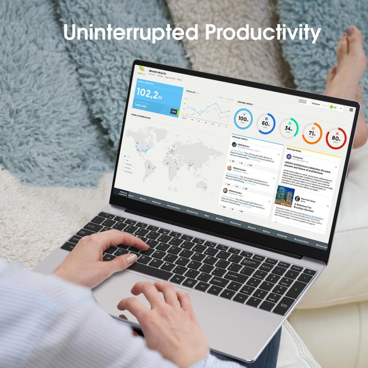 N5095 15.6 inch Laptop, 16GB+512GB, Windows 11 Intel Celeron N5095 Quad Core, Support Fingerprint Unlock, US Plug (Silver) - free shipping - PMc TechLife - Order now!