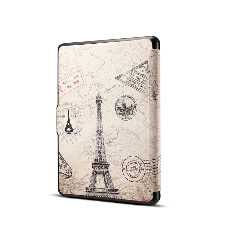 Eiffel Tower Print Horizontal Flip PU Leather Protective Case for Amazon Kindle Paperwhite 1 & 2 & 3 with Sleep / Wake-up - Amazon by PMC Jewellery | Online Shopping South Africa | PMC Jewellery