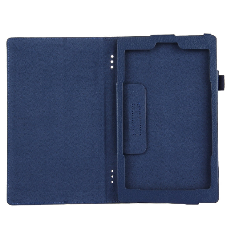 For Amazon Kindle Fire HD8 (2017) Litchi Texture Horizontal Flip Leather Case with Holder(Dark Blue) - Amazon by PMC Jewellery | Online Shopping South Africa | PMC Jewellery