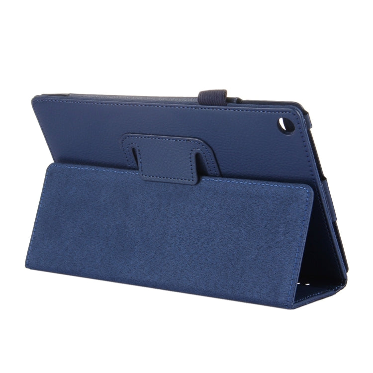 For Amazon Kindle Fire HD8 (2017) Litchi Texture Horizontal Flip Leather Case with Holder(Dark Blue) - Amazon by PMC Jewellery | Online Shopping South Africa | PMC Jewellery