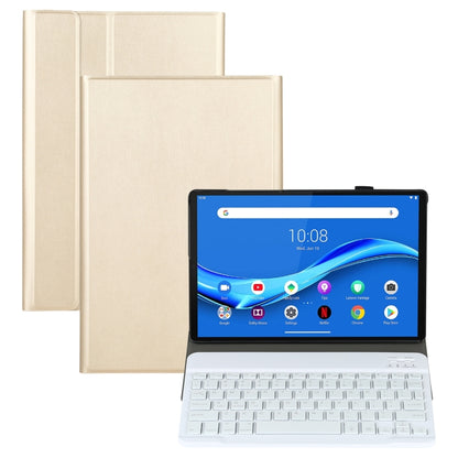 AM10S Detachable Bluetooth Backlight Keyboard Ultrathin Horizontal Flip Leather Tablet Case with Holder for Lenovo M10 Plus 10.3 inch X606F(Gold) - Lenovo Keyboard by PMC Jewellery | Online Shopping South Africa | PMC Jewellery