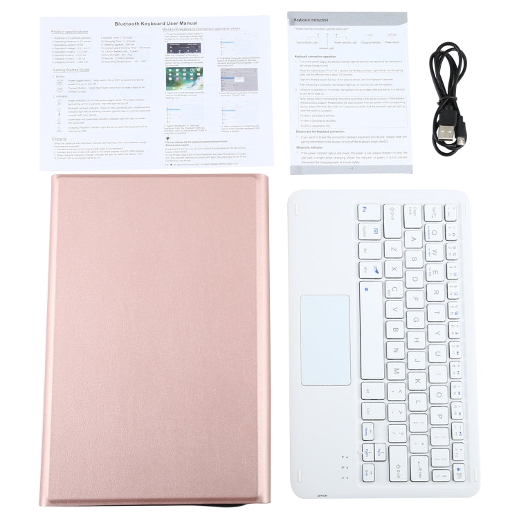 A500-A Detachable Bluetooth Keyboard Ultrathin Horizontal Flip Leather Tablet Case with Touchpad & Holder for Samsung Galaxy Tab A7 10.4 (2020) T500 / T505(Rose Gold) - Samsung Keyboard by PMC Jewellery | Online Shopping South Africa | PMC Jewellery | Buy Now Pay Later Mobicred