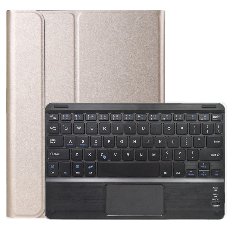 DY-E10 2 in 1 Removable Bluetooth Keyboard + Protective Leather Tablet Case with Touchpad & Holder for Lenovo Tab E10(Gold) - Lenovo Keyboard by PMC Jewellery | Online Shopping South Africa | PMC Jewellery