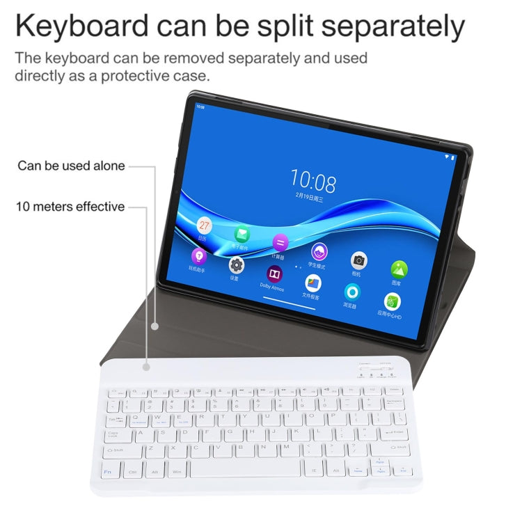 AM10 2 in 1 Removable Bluetooth Keyboard + Protective Leather Tablet Case with Holder for Lenovo M10 FHD Plus 10.3 inch(Gold) - Lenovo Keyboard by PMC TechLife | Online Shopping South Africa | PMC TechLife
