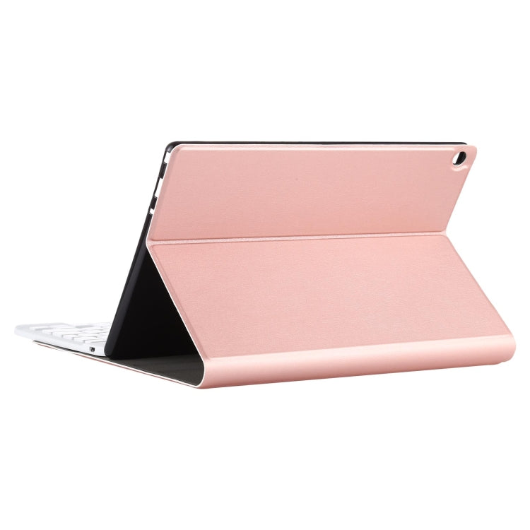 AM10 2 in 1 Removable Bluetooth Keyboard + Protective Leather Tablet Case with Holder for Lenovo M10 FHD Plus 10.3 inch(Rose Gold) - Lenovo Keyboard by PMC Jewellery | Online Shopping South Africa | PMC Jewellery