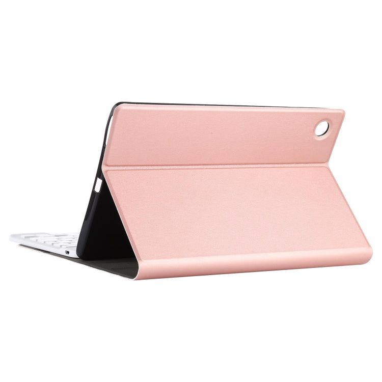 AM11 2 in 1 Removable Bluetooth Keyboard + Protective Leather Tablet Case with Holder for Lenovo M10 FHD REL TB-X605FC/LC(Rose Gold) - Lenovo Keyboard by PMC Jewellery | Online Shopping South Africa | PMC Jewellery