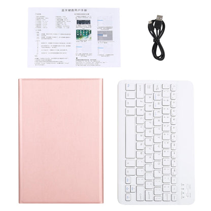 AM11 2 in 1 Removable Bluetooth Keyboard + Protective Leather Tablet Case with Holder for Lenovo M10 FHD REL TB-X605FC/LC(Rose Gold) - Lenovo Keyboard by PMC Jewellery | Online Shopping South Africa | PMC Jewellery