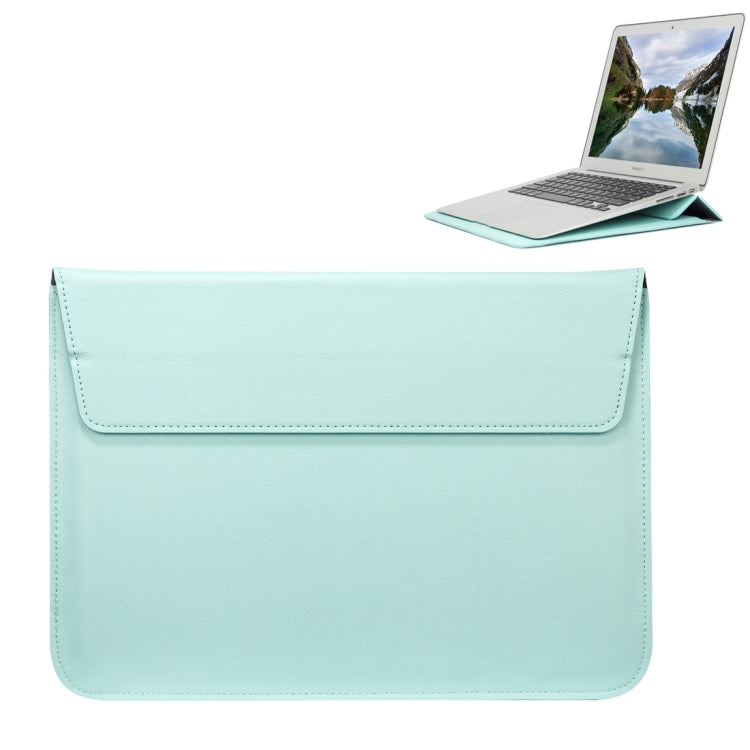 Universal Envelope Style PU Leather Case with Holder for Ultrathin Notebook Tablet PC 15.4 inch, Size: 39x28x1.5cm(Mint Green) - 15 inch by PMC TechLife | Online Shopping South Africa | PMC TechLife | Buy Now Pay Later Mobicred