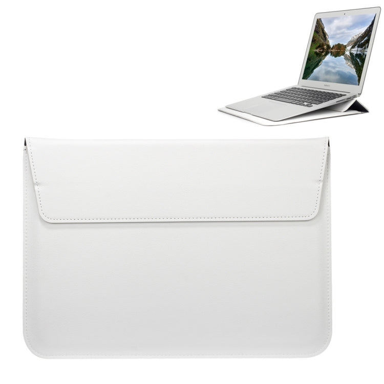 Universal Envelope Style PU Leather Case with Holder for Ultrathin Notebook Tablet PC 15.4 inch, Size: 39x28x1.5cm(White) - 15 inch by PMC TechLife | Online Shopping South Africa | PMC TechLife | Buy Now Pay Later Mobicred