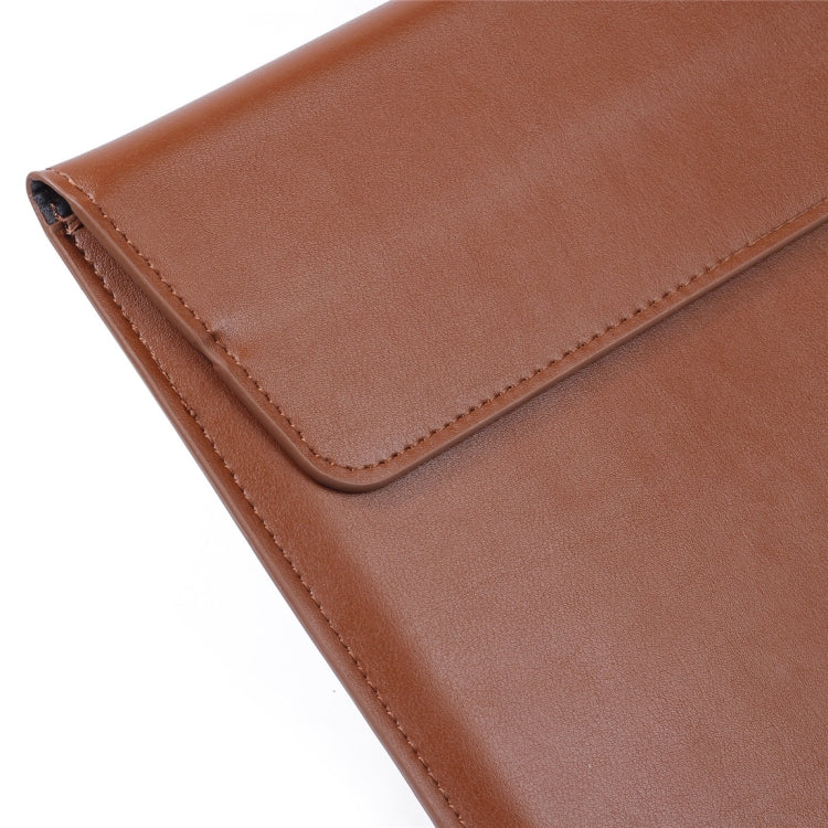 Universal Envelope Style PU Leather Case with Holder for Ultrathin Notebook Tablet PC 15.4 inch, Size: 39x28x1.5cm(Brown) - 15 inch by PMC TechLife | Online Shopping South Africa | PMC TechLife | Buy Now Pay Later Mobicred