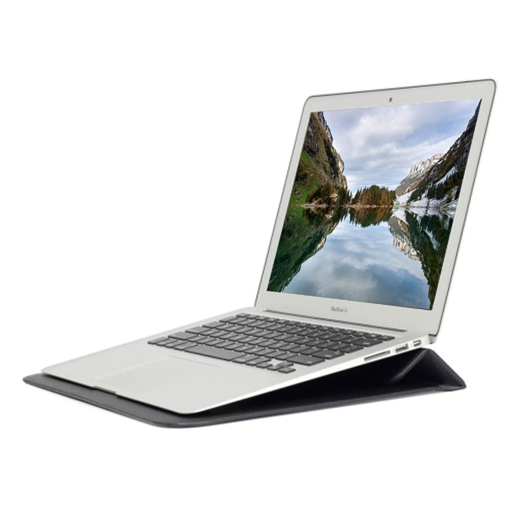 Universal Envelope Style PU Leather Case with Holder for Ultrathin Notebook Tablet PC 13.3 inch, Size: 35x25x1.5cm(Black) - 13 inch by PMC TechLife | Online Shopping South Africa | PMC TechLife | Buy Now Pay Later Mobicred