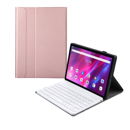 AK10 2 in 1 Detachable Bluetooth Keyboard + Lambskin Texture TPU Protective Leather Tablet Case with Holder for Lenovo Qitian K10 TB-X6C6X(Rose Gold) - Lenovo Keyboard by PMC Jewellery | Online Shopping South Africa | PMC Jewellery