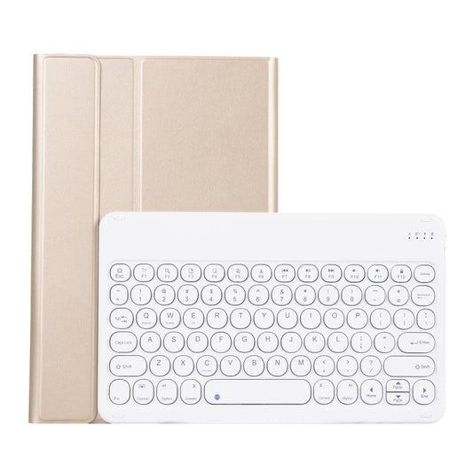 YAK10 2 in 1 Detachable Round Keycap Bluetooth Keyboard + Lambskin Texture TPU Protective Leather Tablet Case with Holder for Lenovo Qitian K10 TB-X6C6X(Gold) - Lenovo Keyboard by PMC Jewellery | Online Shopping South Africa | PMC Jewellery