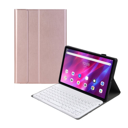 YAK10 2 in 1 Detachable Round Keycap Bluetooth Keyboard + Lambskin Texture TPU Protective Leather Tablet Case with Holder for Lenovo Qitian K10 TB-X6C6X(Rose Gold) - Lenovo Keyboard by PMC Jewellery | Online Shopping South Africa | PMC Jewellery