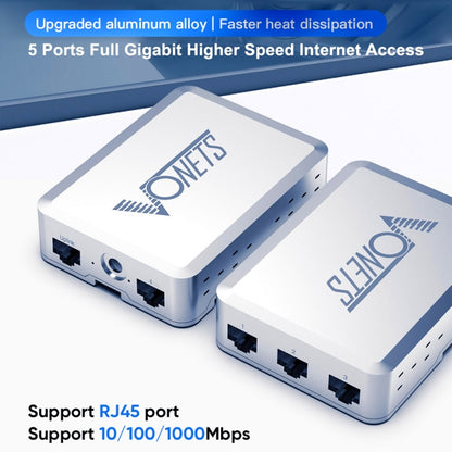 VONETS VS500 5 Ports Ethernet Gigabit Switch with DC Adapter + Rail Fixing Buckle Set - Switch by VONETS | Online Shopping South Africa | PMC Jewellery | Buy Now Pay Later Mobicred