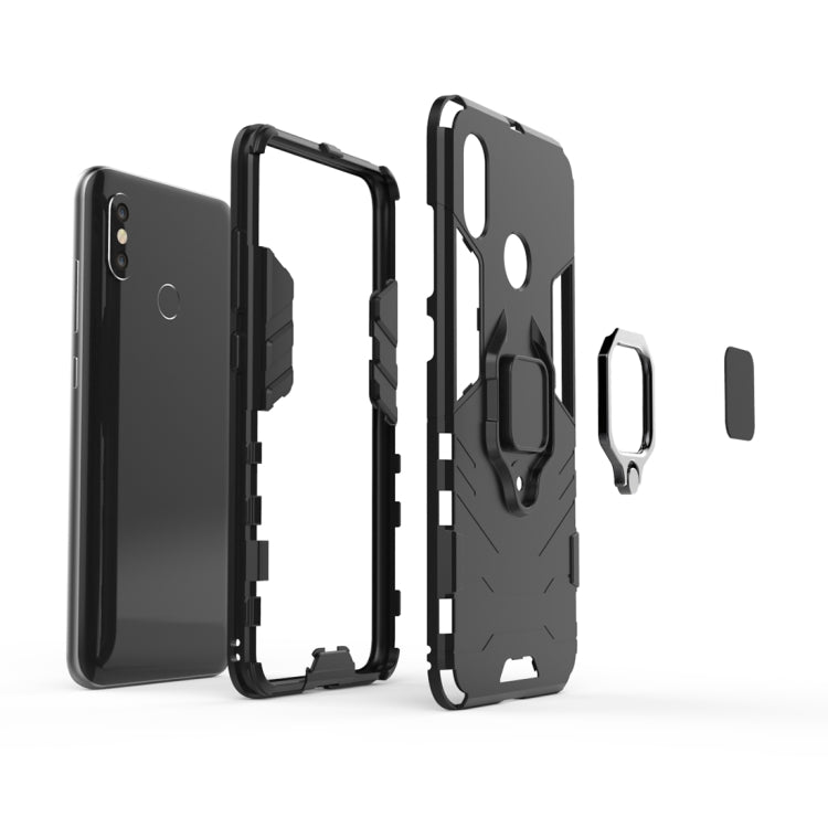 PC + TPU Shockproof Protective Case with Magnetic Ring Holder for Xiaomi Mi 8(Black) - Xiaomi Cases by PMC Jewellery | Online Shopping South Africa | PMC Jewellery