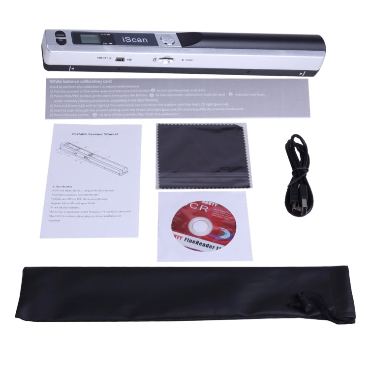 iScan01 Mobile Document Handheld Scanner with LED Display, A4 Contact Image Sensor(Silver) - Portable Scanner by PMC Jewellery | Online Shopping South Africa | PMC Jewellery | Buy Now Pay Later Mobicred