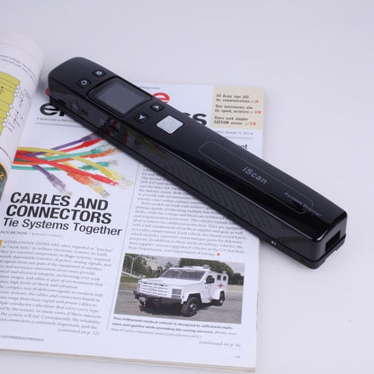 iScan02 Double Roller Mobile Document Portable Handheld Scanner with LED Display,  Support 1050DPI  / 600DPI  / 300DPI  / PDF / JPG / TF(Black) - Portable Scanner by PMC Jewellery | Online Shopping South Africa | PMC Jewellery | Buy Now Pay Later Mobicred