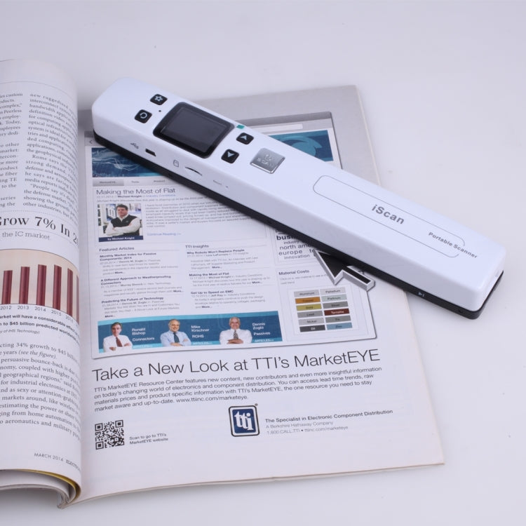 iScan02 Double Roller Mobile Document Portable Handheld Scanner with LED Display,  Support 1050DPI  / 600DPI  / 300DPI  / PDF / JPG / TF(White) - Portable Scanner by PMC TechLife | Online Shopping South Africa | PMC TechLife | Buy Now Pay Later Mobicred