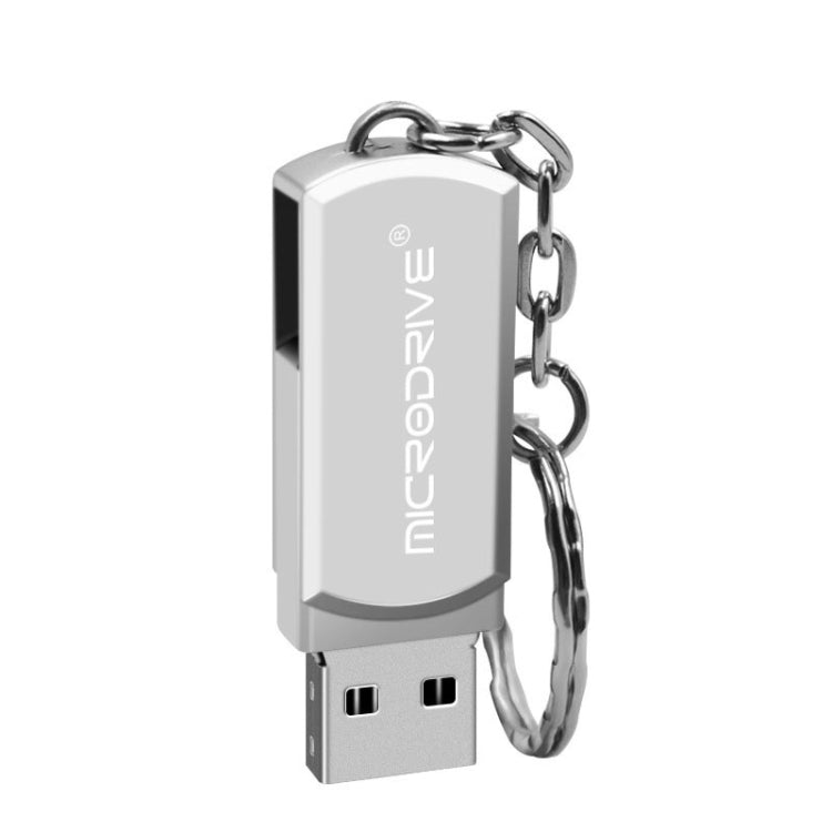 MicroDrive 128GB USB 2.0 Creative Personality Metal U Disk with Keychain (Silver) - USB Flash Drives by MicroDrive | Online Shopping South Africa | PMC Jewellery | Buy Now Pay Later Mobicred